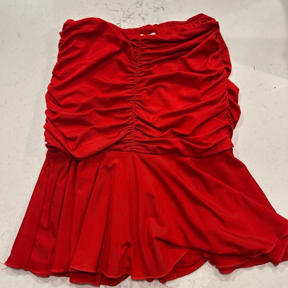 Princess Polly Dresses & Skirts - Princess Polly Red Ruched Mini Skirt